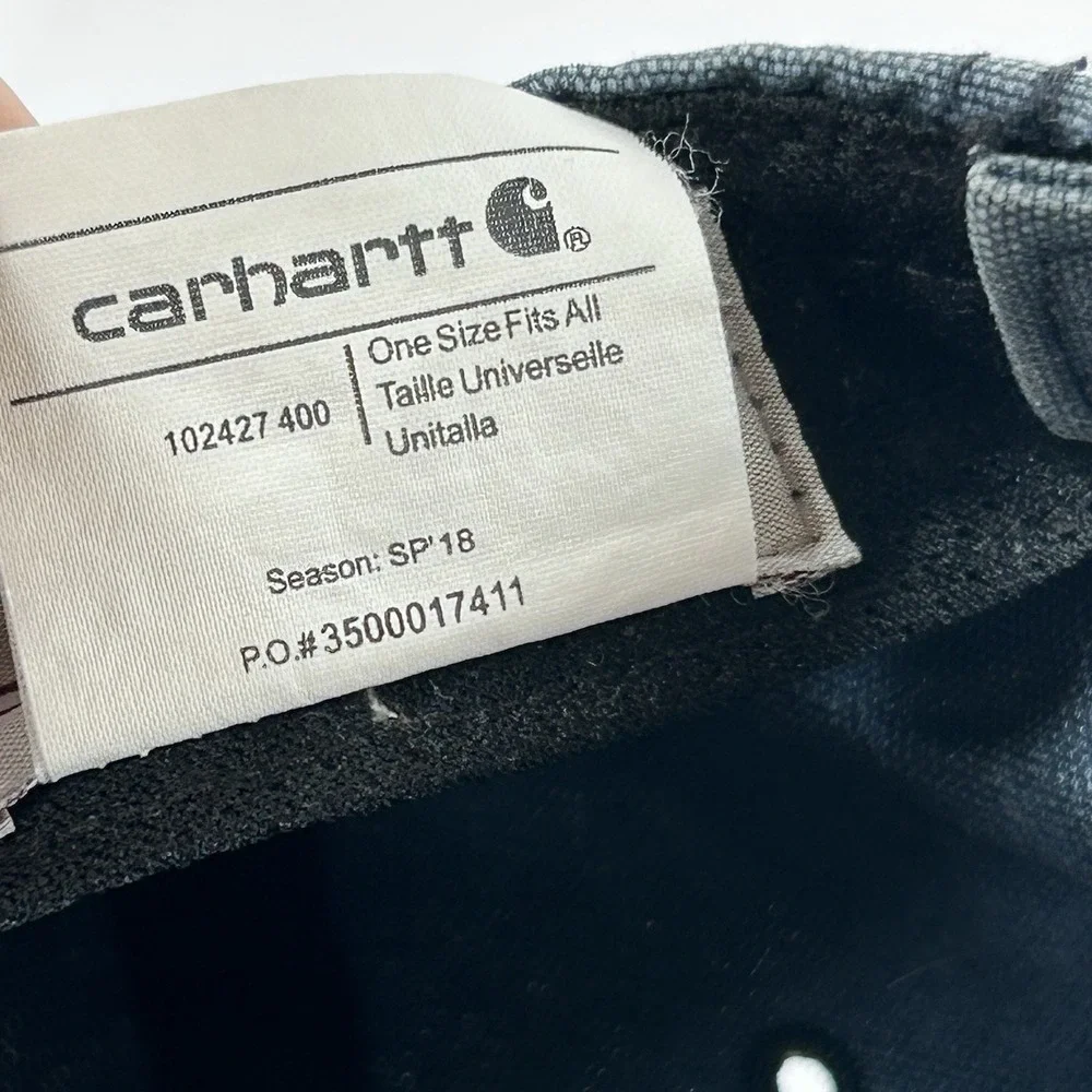 Men's Gray Carhartt Canvas Adjustable Strap Back Hat One Size Fits All